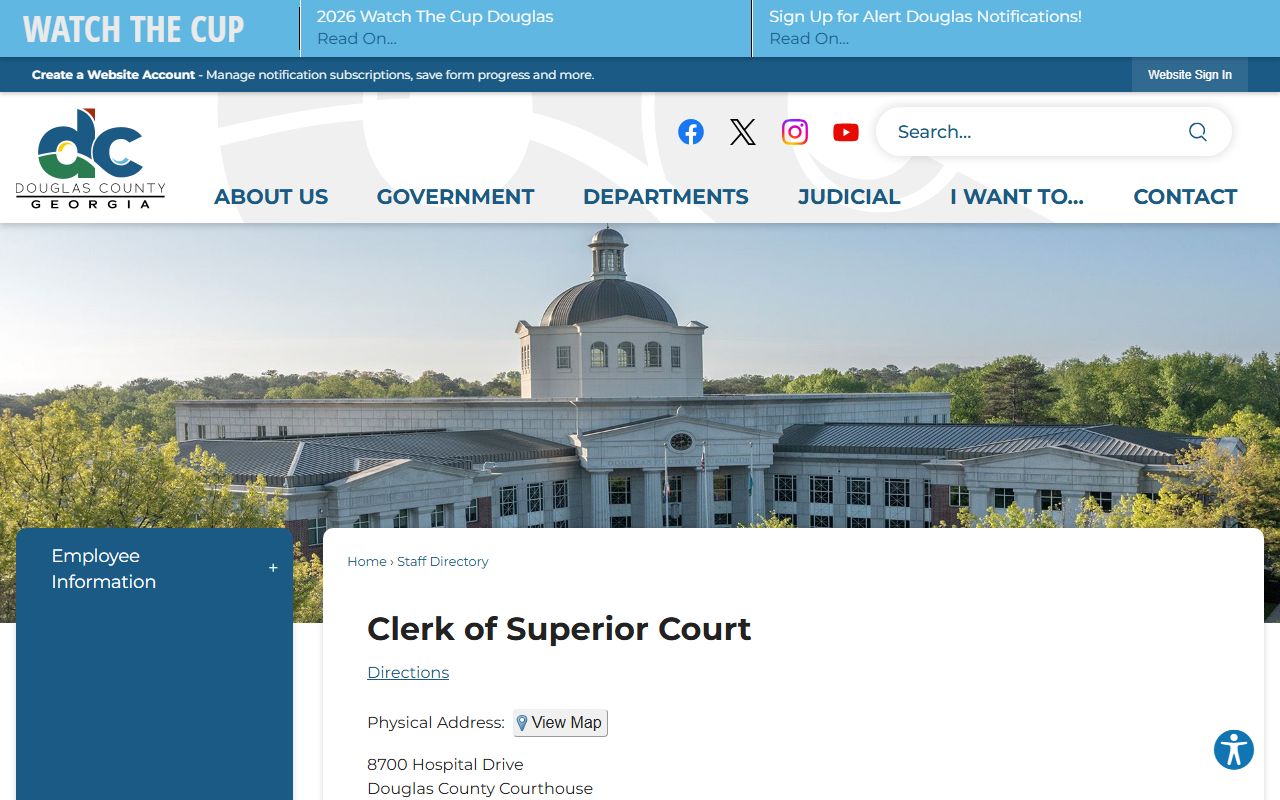 Douglas County court dockets Superior Court clerk directory
