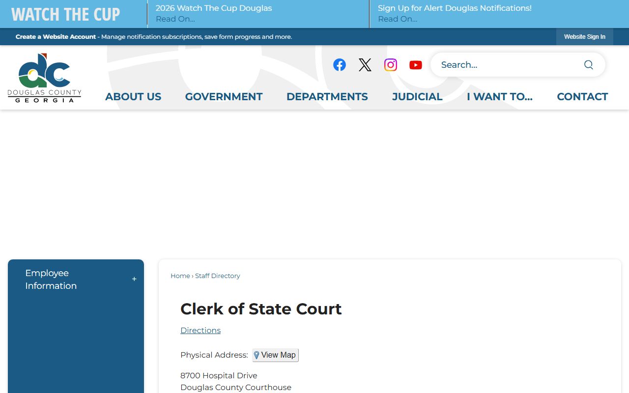 Douglas County court dockets State Court clerk directory