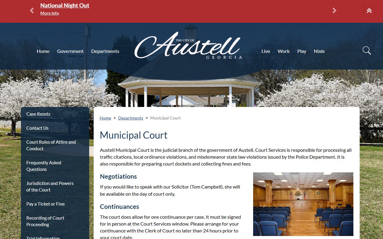 Douglas County court dockets Austell Municipal Court