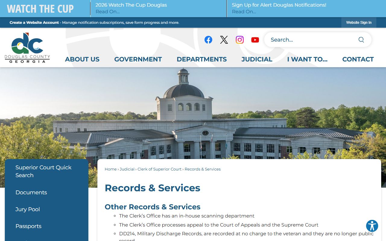 Douglas County court records services and protection order contacts
