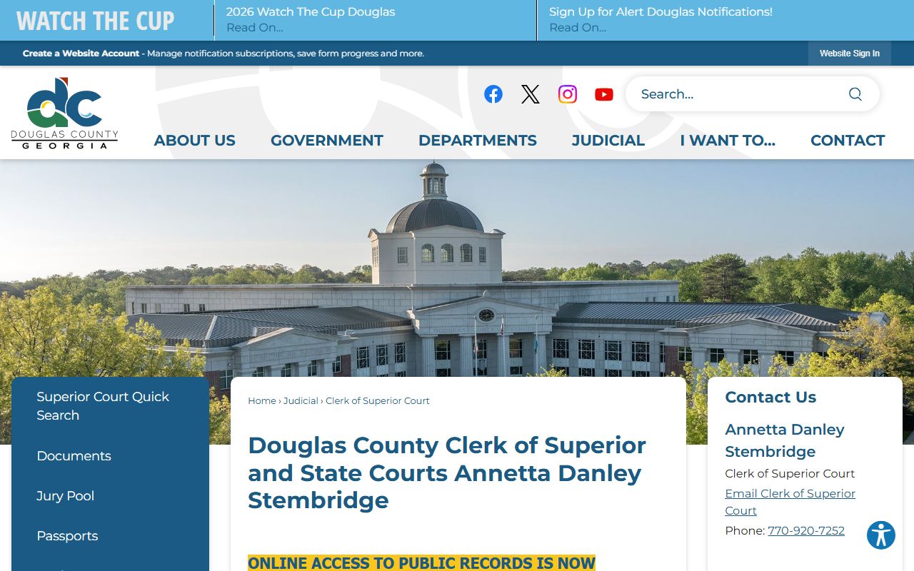 Douglas County court records Clerk of Superior and State Courts page