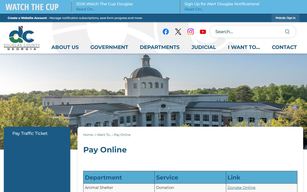 Douglas County traffic court records county online payment page