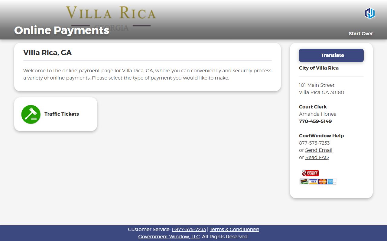 Douglas County traffic court records Villa Rica traffic payment portal