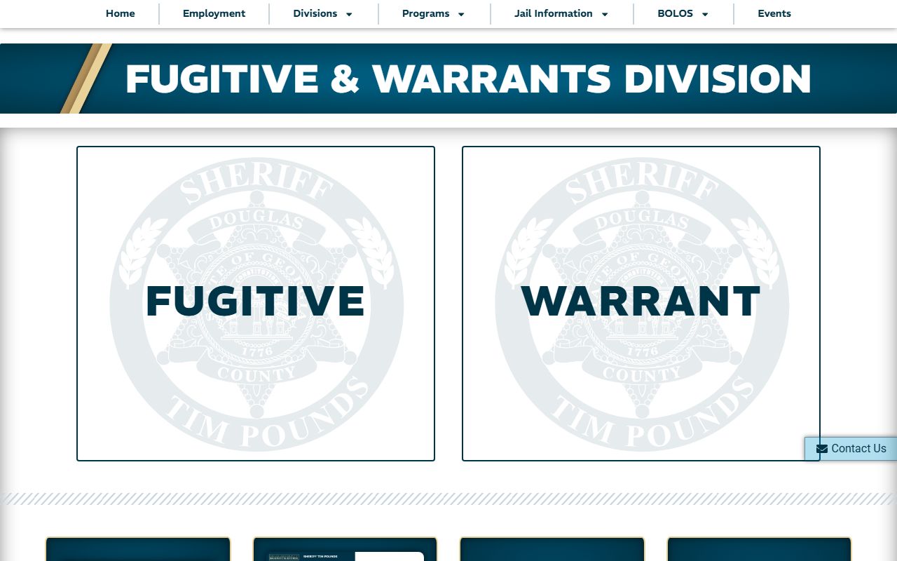 Douglas County warrant search Fugitive and Warrants Division